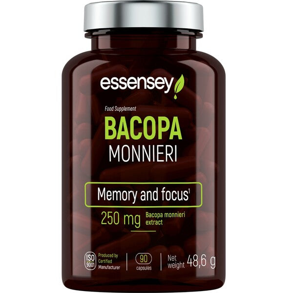 Essensey Bacopa Monnieri 90 Capsules - Premium Herbal Supplement for Memory & Focus - Perfect for Students, Professionals & Cognitive Support
