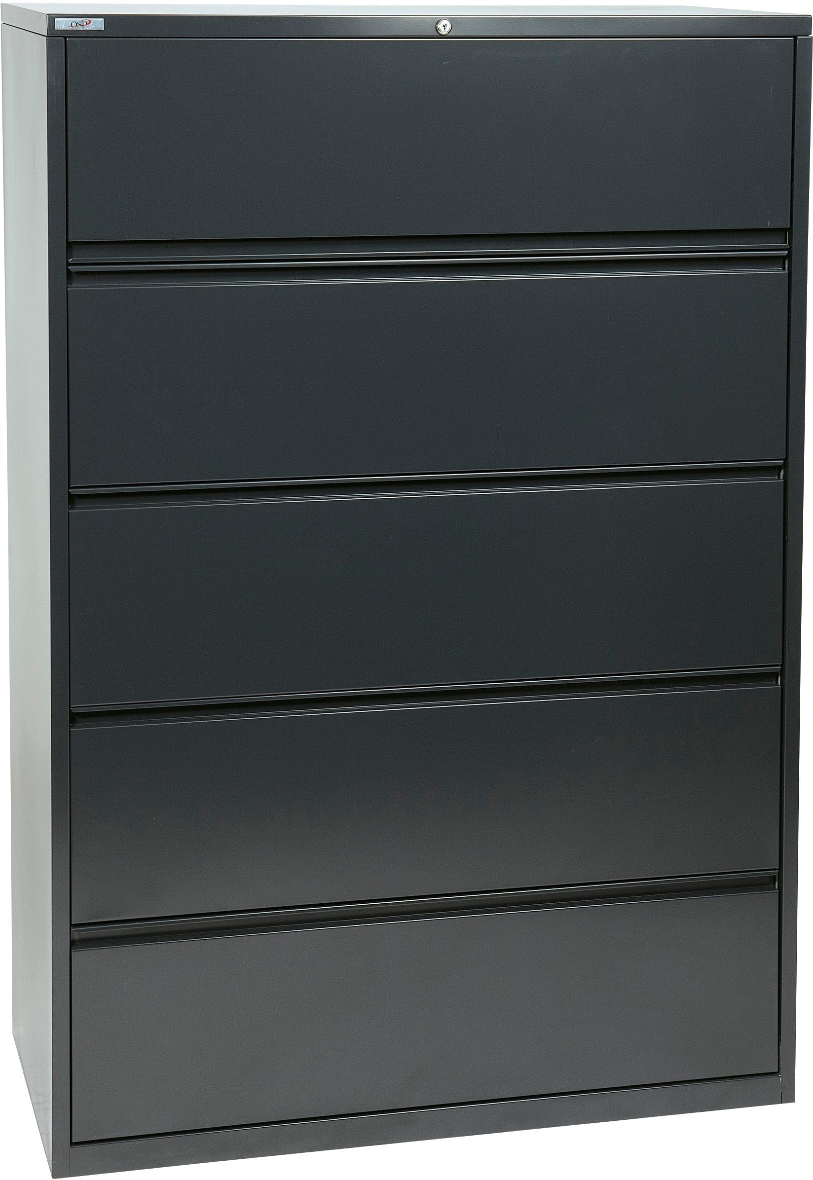 Office Star 5-Drawer Lateral File Cabinet with Removable Core Lock & Adjustable Glides - Secure Storage for Home Office or Business Documents [LF5]