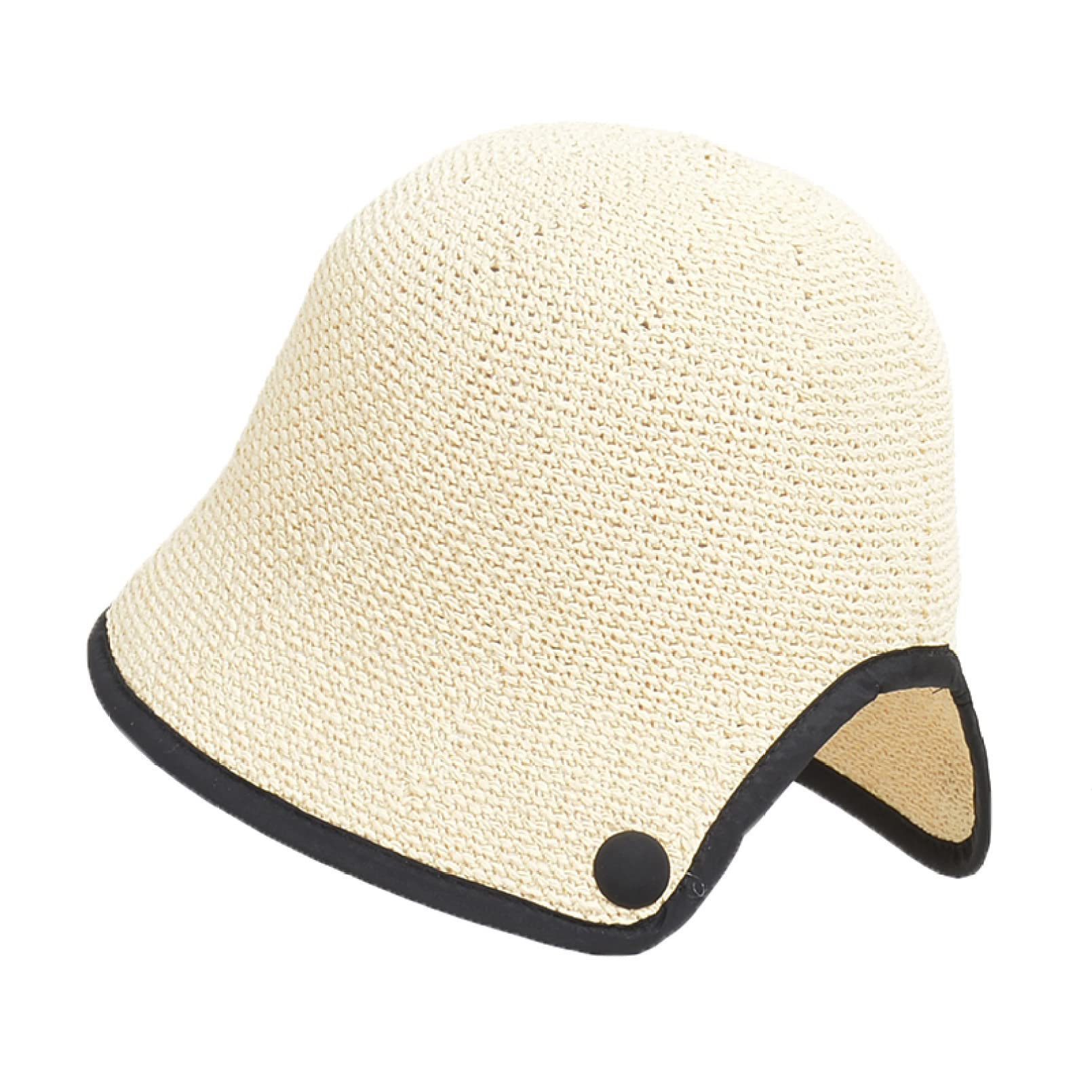 Women's Handwoven Straw Sun Visor Hat - Korean Style Back Split Bucket Cap for Summer Beach, Outdoor & Travel Sun Protection - Perfect for Vacations, Gardening, and Casual Wear