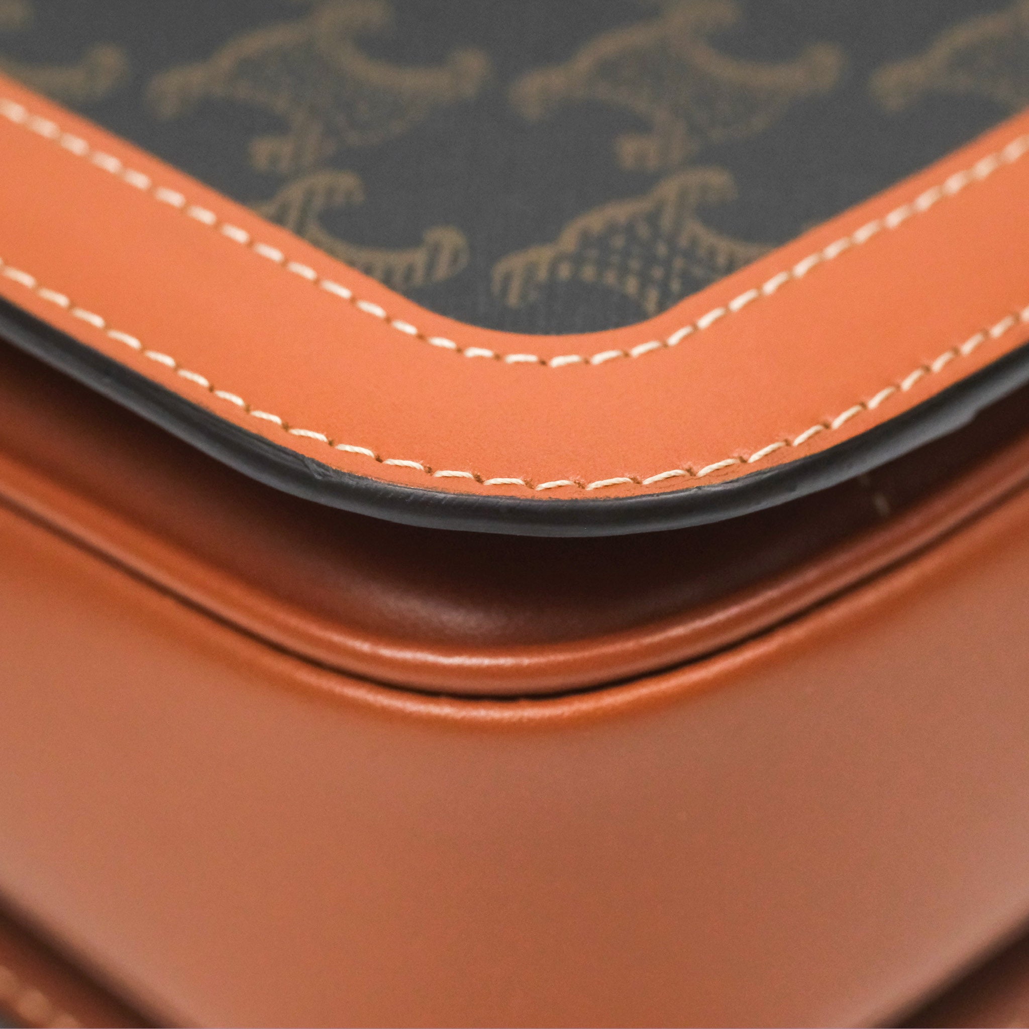 Celine Medium Triomphe Bag in Triomphe Canvas & Tan Calfskin Leather - Luxury Crossbody Handbag for Women, Perfect for Work, Travel & Everyday Use