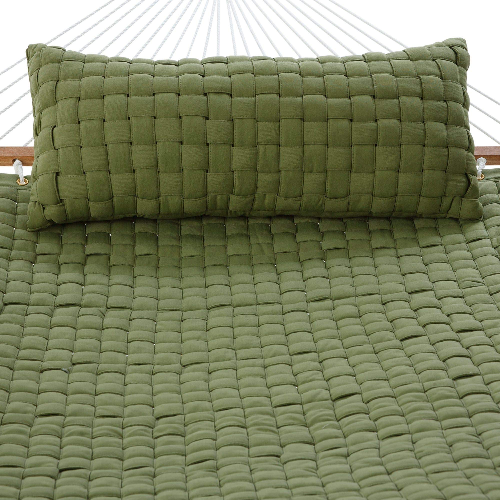 Hatteras Hammocks B-Weave-LTGR Soft Weave Hammock Pillow - Light Green Outdoor Lounge Cushion for Patio, Backyard & Beach Relaxation