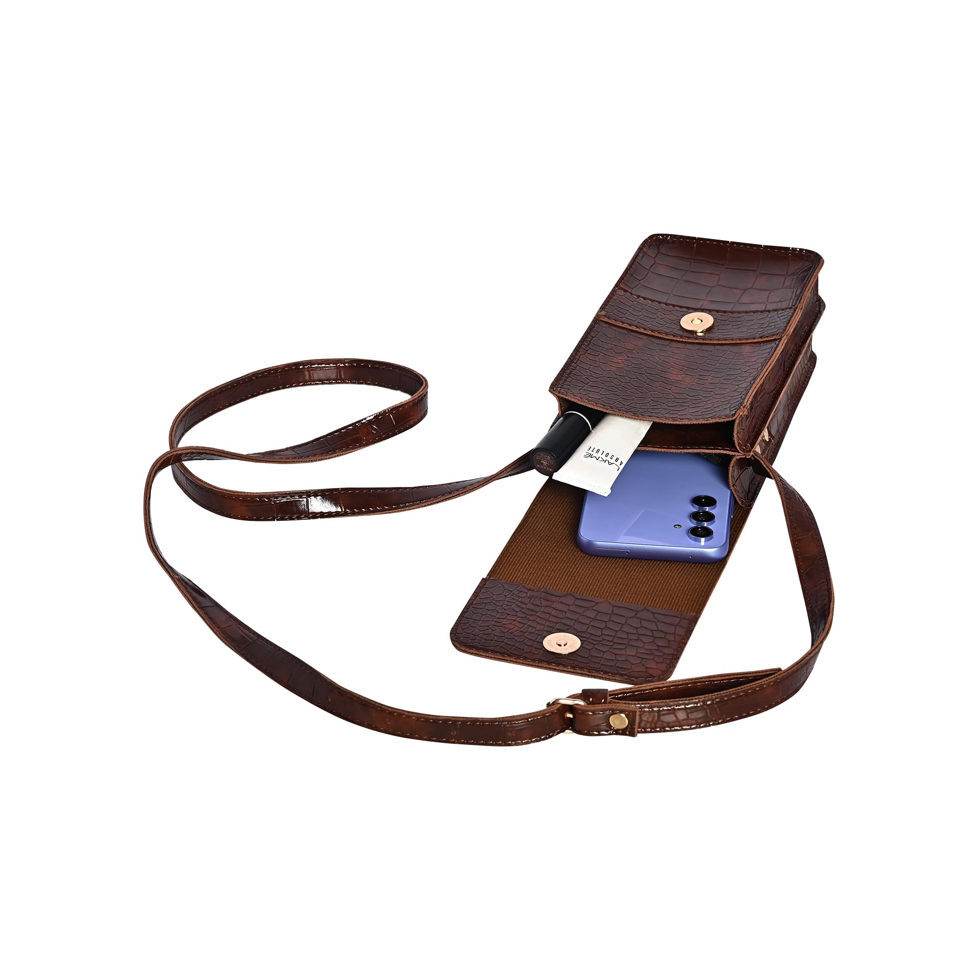 LEEZEL Women's Crossbody Sling Bag with Phone Holder - Stylish Wallet Purse for Phone, Cards & Cash - Perfect for Shopping, Travel & Daily Use