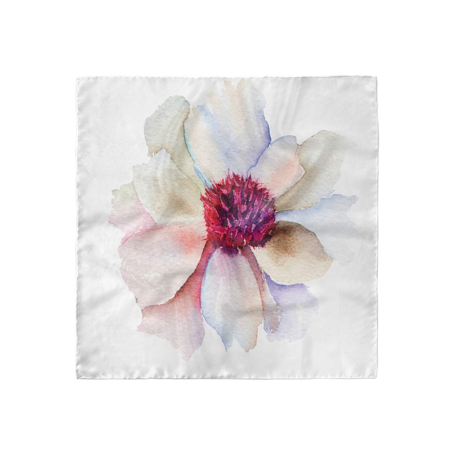 Ambesonne Watercolor Hair Scarf - Floral Blossom Art Head Wrap for Women, Boho Style Fashion Accessory, Perfect for Beach, Yoga, and Everyday Wear
