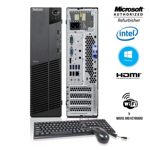 Lenovo ThinkCentre M92P SFF Desktop PC - Intel Core i5-3470 Quad-Core 3.2GHz, 8GB RAM, 256GB SSD, Windows 10 Pro - Compact Business Computer for Office Work, Home Use & Small Workspaces