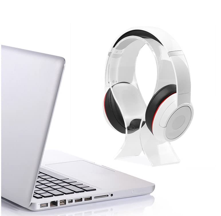 Universal Acrylic Headphone Stand Holder - 12.5x6x22cm Headset Hanger for Earbuds, Gaming Headsets & Office Headphones - Perfect for Desk Organization, Gaming Setup & Workspace Display