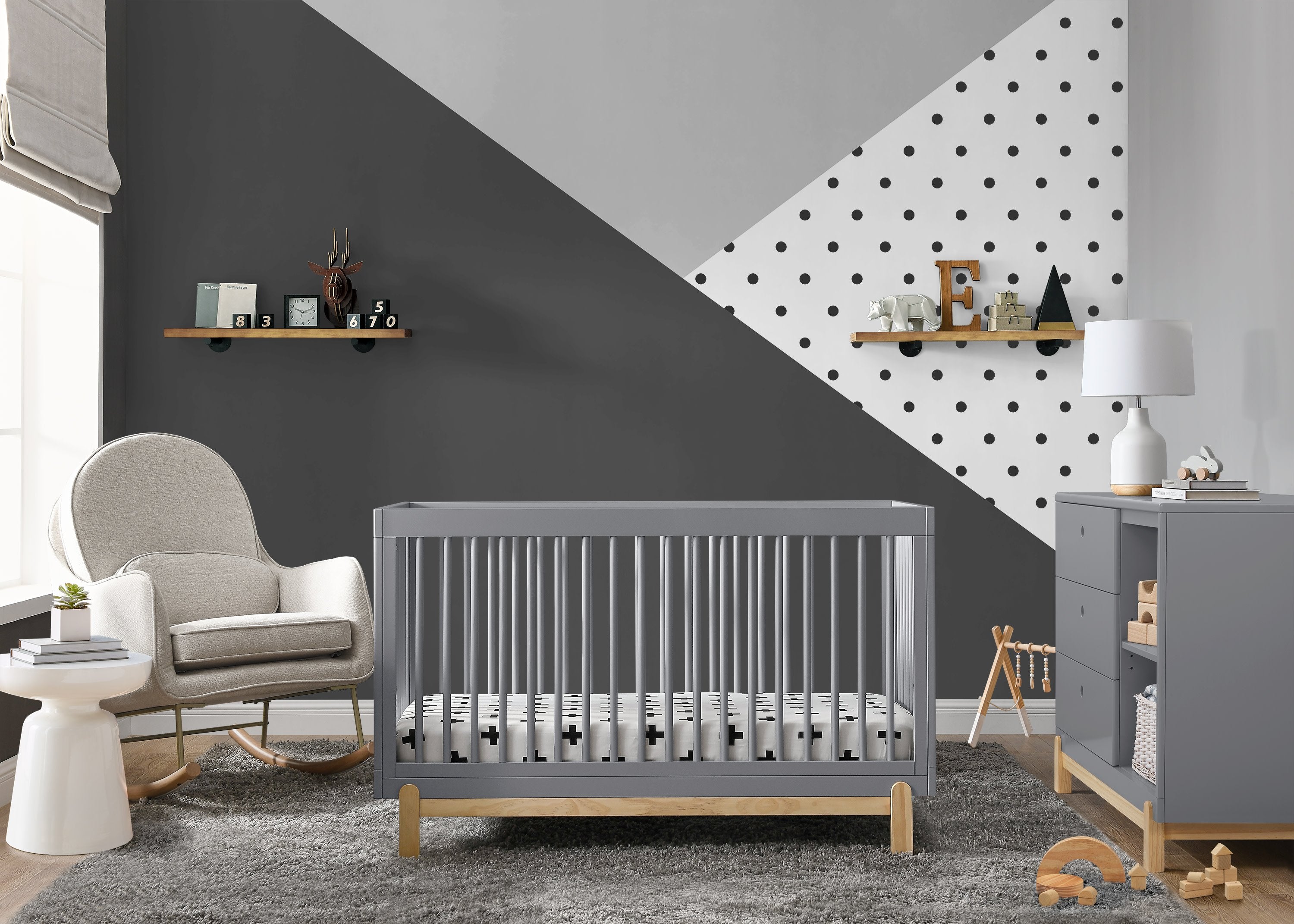 Poppy 4-in-1 Convertible Baby Crib - Toddler Bed, Daybed & Full-Size Bed - Safe & Stylish Nursery Furniture for Newborns to Teens - Perfect for Small Spaces & Modern Nurseries