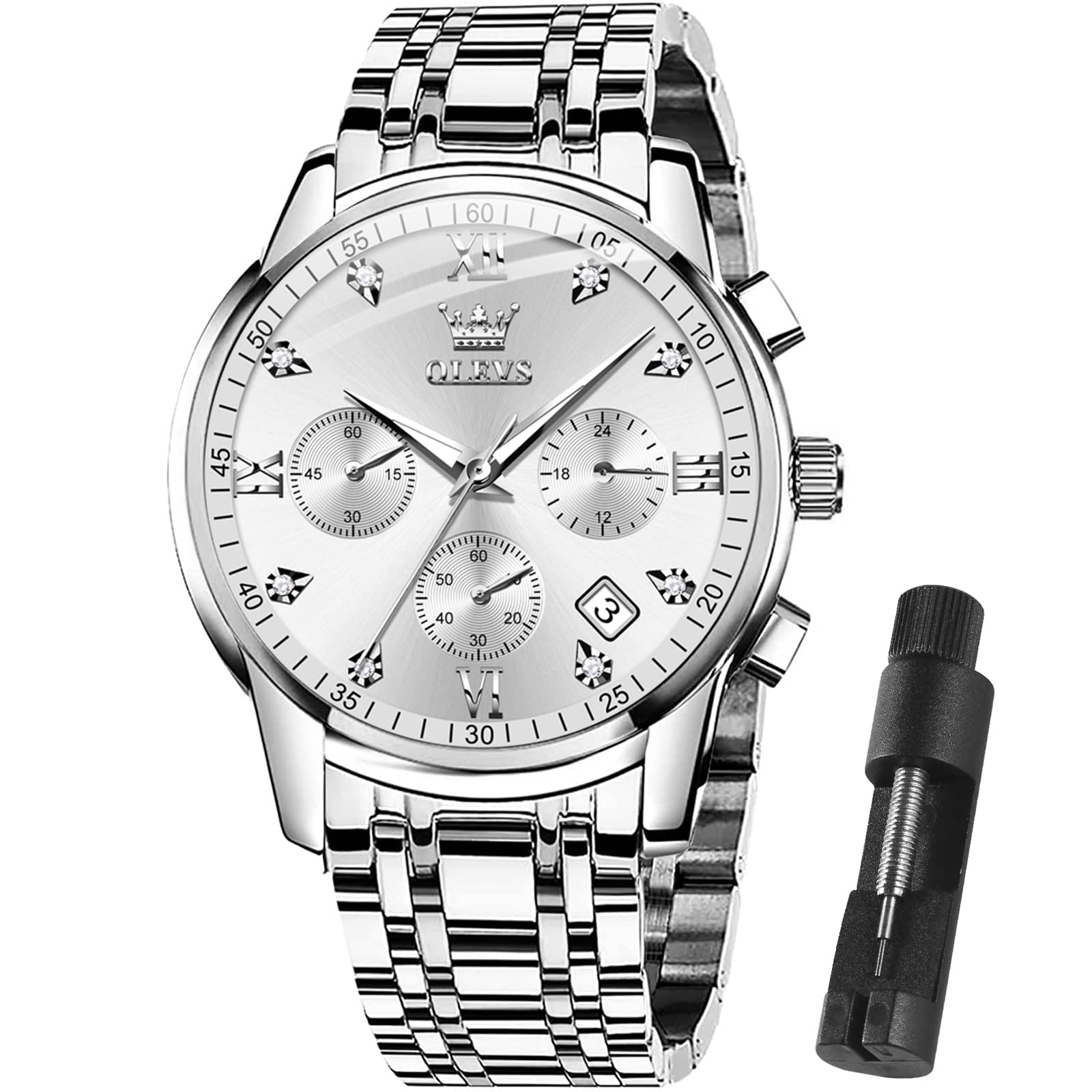 OLEVS Men's Multifunction Waterproof Watch - Luminous Chronograph for Outdoor & Sports