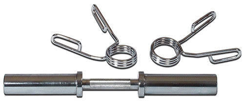 Olympic Dumbbell Handle with Spring Clip Collars - Heavy Duty Weight Lifting Bar for Home Gym & Strength Training - Perfect for CrossFit, Bodybuilding & Fitness Workouts