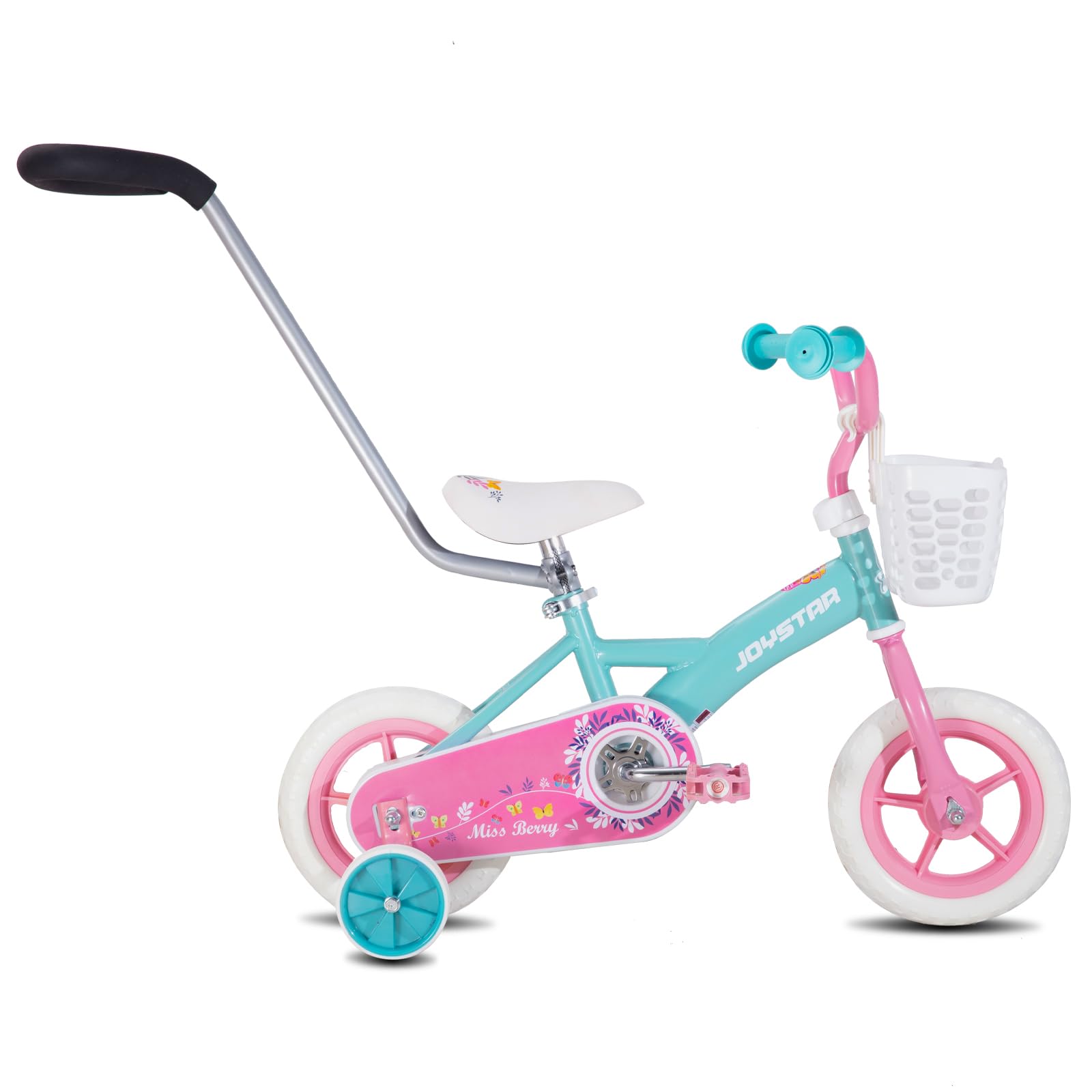 JOYSTAR 10 & 12 Inch Kids Bike for Boys and Girls Ages 1-4 Years - Toddler Bicycle with Training Wheels, Detachable Push Handle & Basket - First Pedal Bike for Toddlers - Perfect for Backyard Riding, Park Adventures & Learning to Cycle (Multiple Colors)