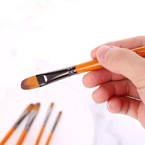 5pcs/Set Professional Filbert Paint Brushes - Fine Nylon Hair for Watercolor, Gouache, Acrylic & Oil Painting - Artist DIY Tools - Perfect for Canvas, Paper & Wood Art Projects