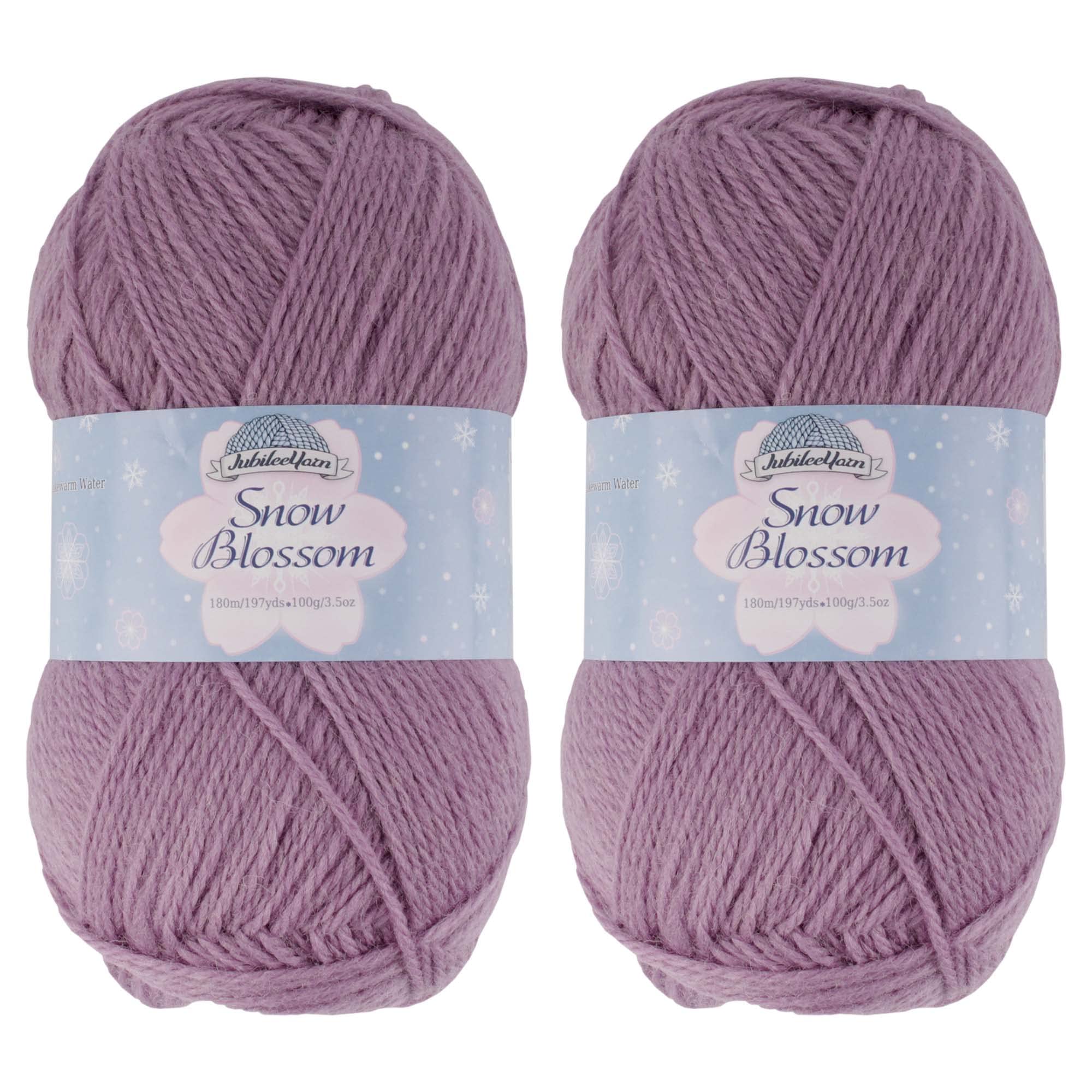 JubileeYarn Snow Blossom DK Weight Wool Yarn - Soft Lavender Yarn for Knitting & Crocheting - 2 Skeins (100g Each) - Perfect for Scarves, Hats & Winter Accessories
