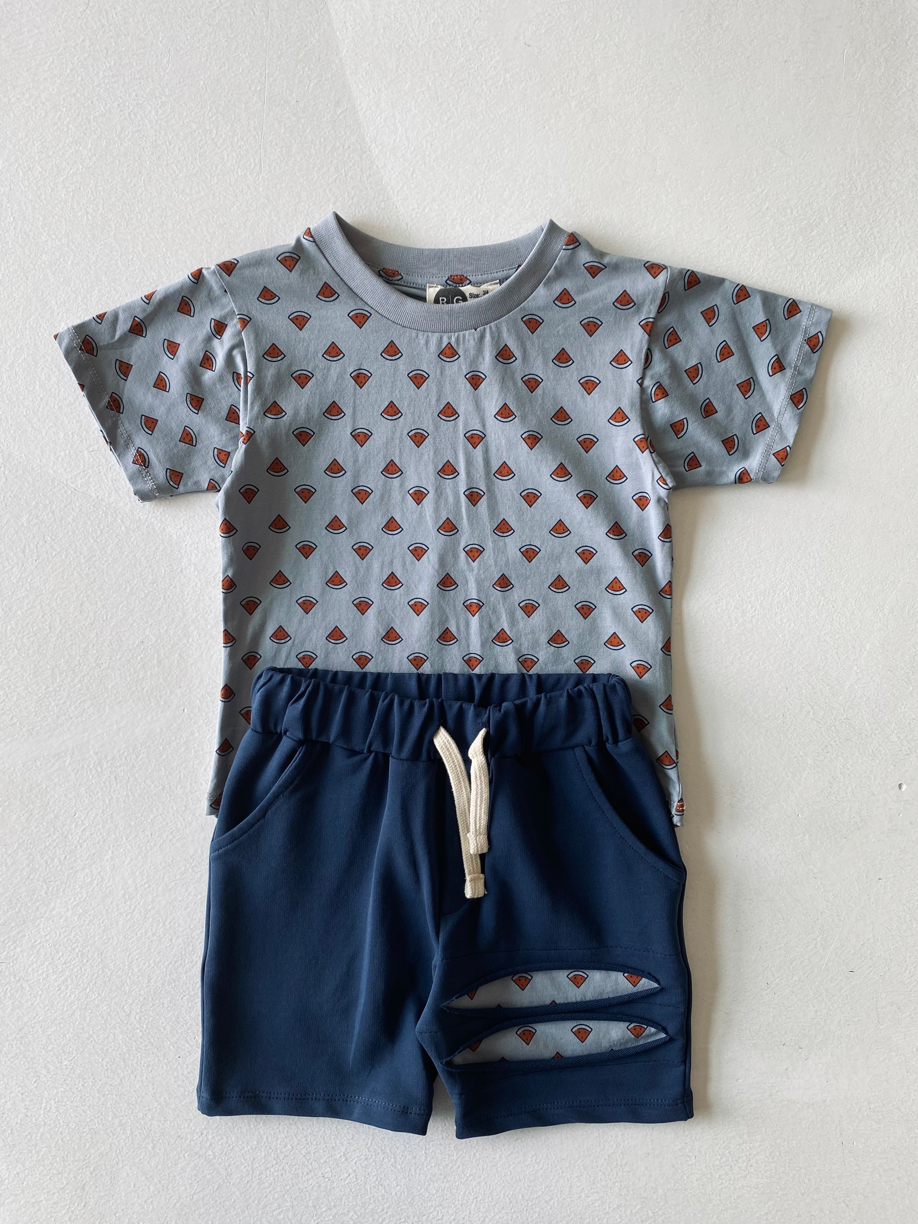 Kids Watermelon Print Shorts Set - Cute Summer Outfit for Boys & Girls - Perfect for Beach, Pool, and Playtime