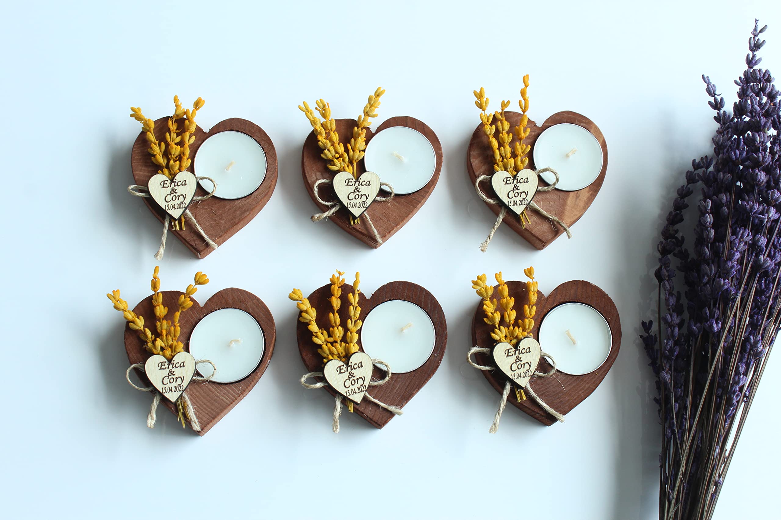 100-Piece Personalized Heart-Shaped Candle Holders - Elegant Wedding Favors, Birthday Gifts & Bridal Shower Candles - Perfect for Romantic Decor, Memorial Services & Guest Favors - Includes Tealights for Warm Ambiance