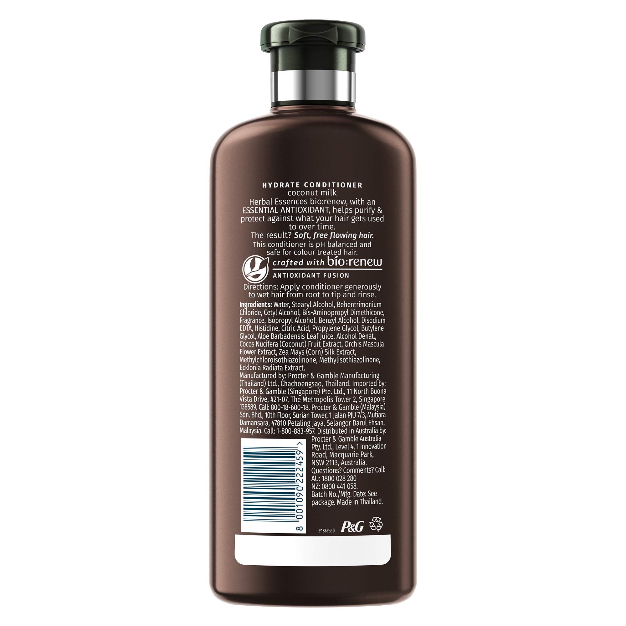 Herbal Essences Bio:Renew Coconut Milk Conditioner 400ml - Paraben Free, No Colorants - Hydrating & Nourishing for Dry, Damaged Hair - Perfect for Daily Use & Salon-Quality Results