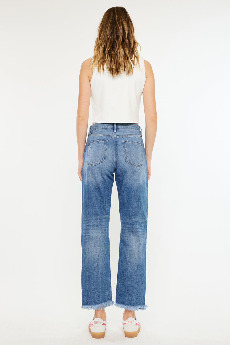 Meadow High Rise Straight Leg Jeans for Women - Stretchy Denim Pants, Comfortable & Flattering Fit - Perfect for Casual Wear, Office & Date Nights