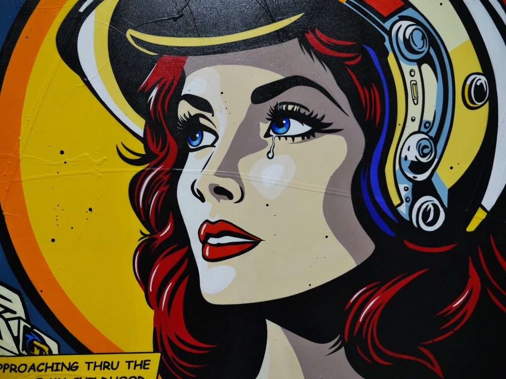 190cm x 100cm Space Classic Pop Art Canvas Painting by Allan - Large Wall Art for Living Room, Bedroom & Office Decor