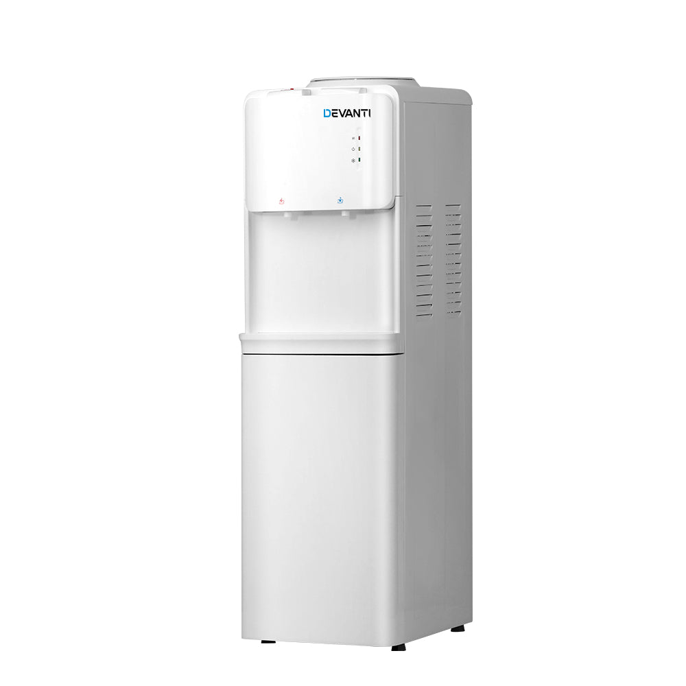 Devanti White Water Cooler Dispenser Stand - Countertop or Floor Standing Water Dispenser for Home & Office Use