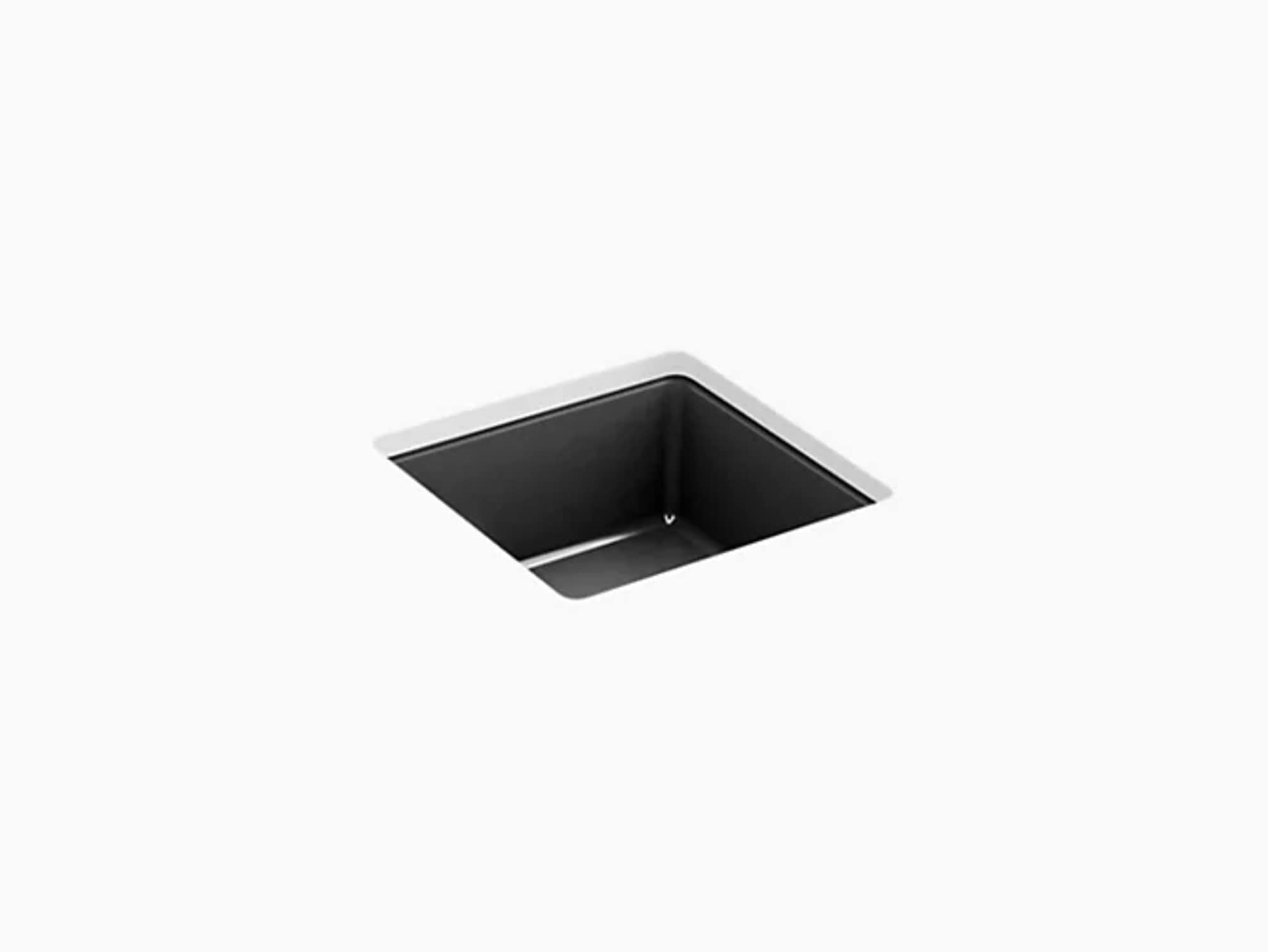 Kohler 8188-7 Black Bathroom Sink - Modern Drop-in Porcelain Basin for Bathroom Vanity, Powder Room & Guest Bath Installation