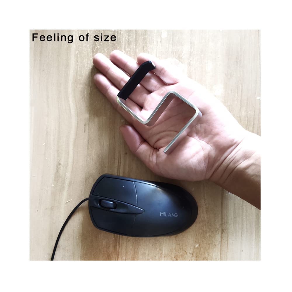 Aluminum Clamp-On Desk Hook - Headphone Holder & Backpack Hanger for Office & Gaming Setup (Fits 1.5cm Thickness) - Perfect for Organizing Headsets, Bags & Accessories on Computer Desks
