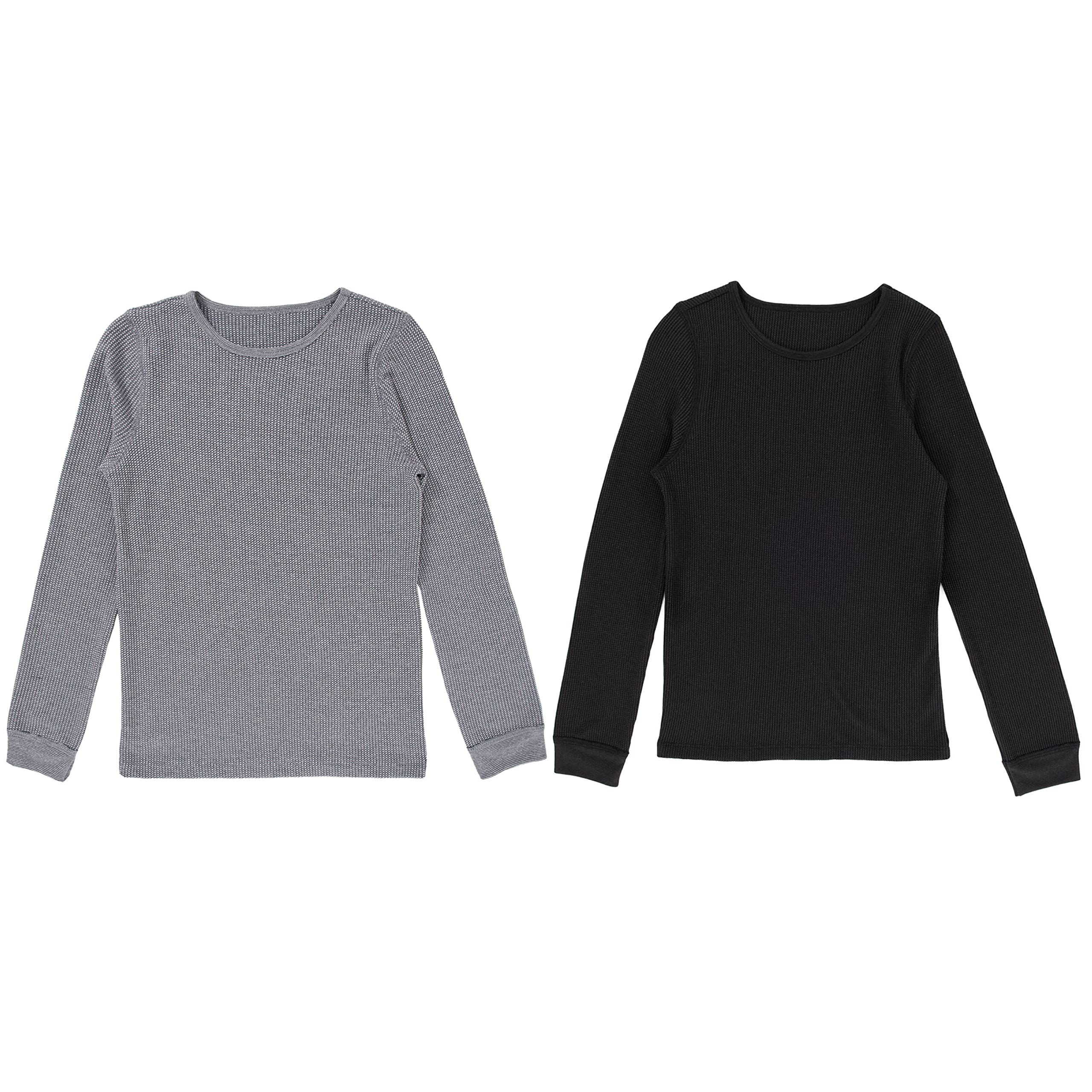 Fruit of the Loom Girls' Premium 2-Pack Thermal Waffle Crew Neck Shirts - Warm Winter Base Layer for School & Outdoor Activities