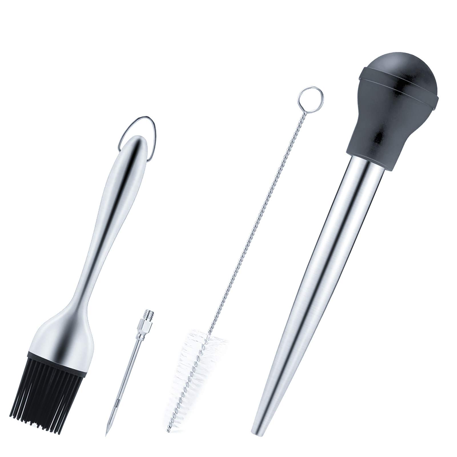 Gaweb Premium Stainless Steel BBQ Basting Brush Set - Professional Oil & Seasoning Brush for Grilling, Baking, Roasting - Perfect for Meat, Vegetables & Outdoor Cooking Accessories