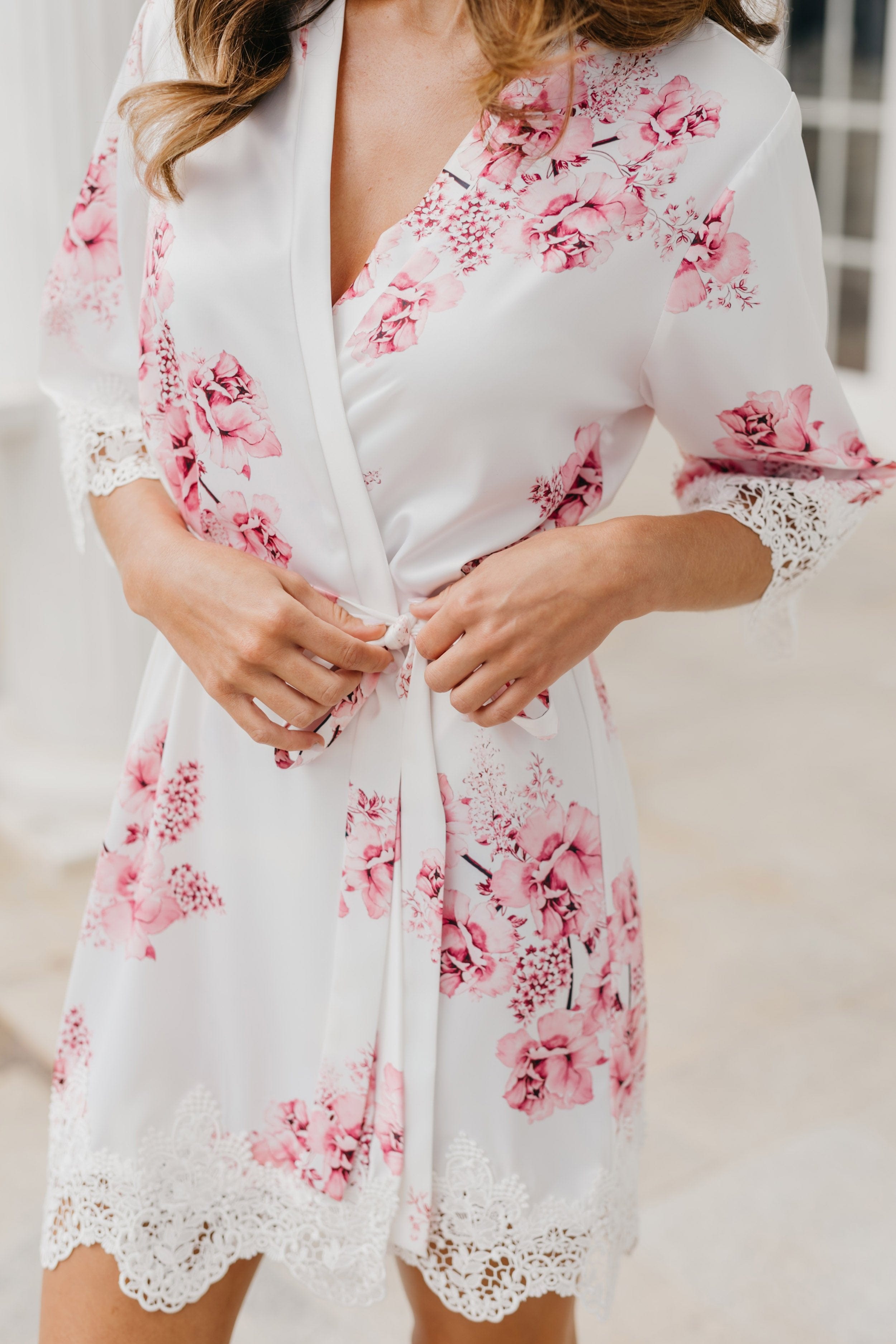 Elegant Ivana Floral Printed Robe - Soft & Comfortable Women's Kimono Bathrobe for Spa, Lounge, and Beach Cover-Up