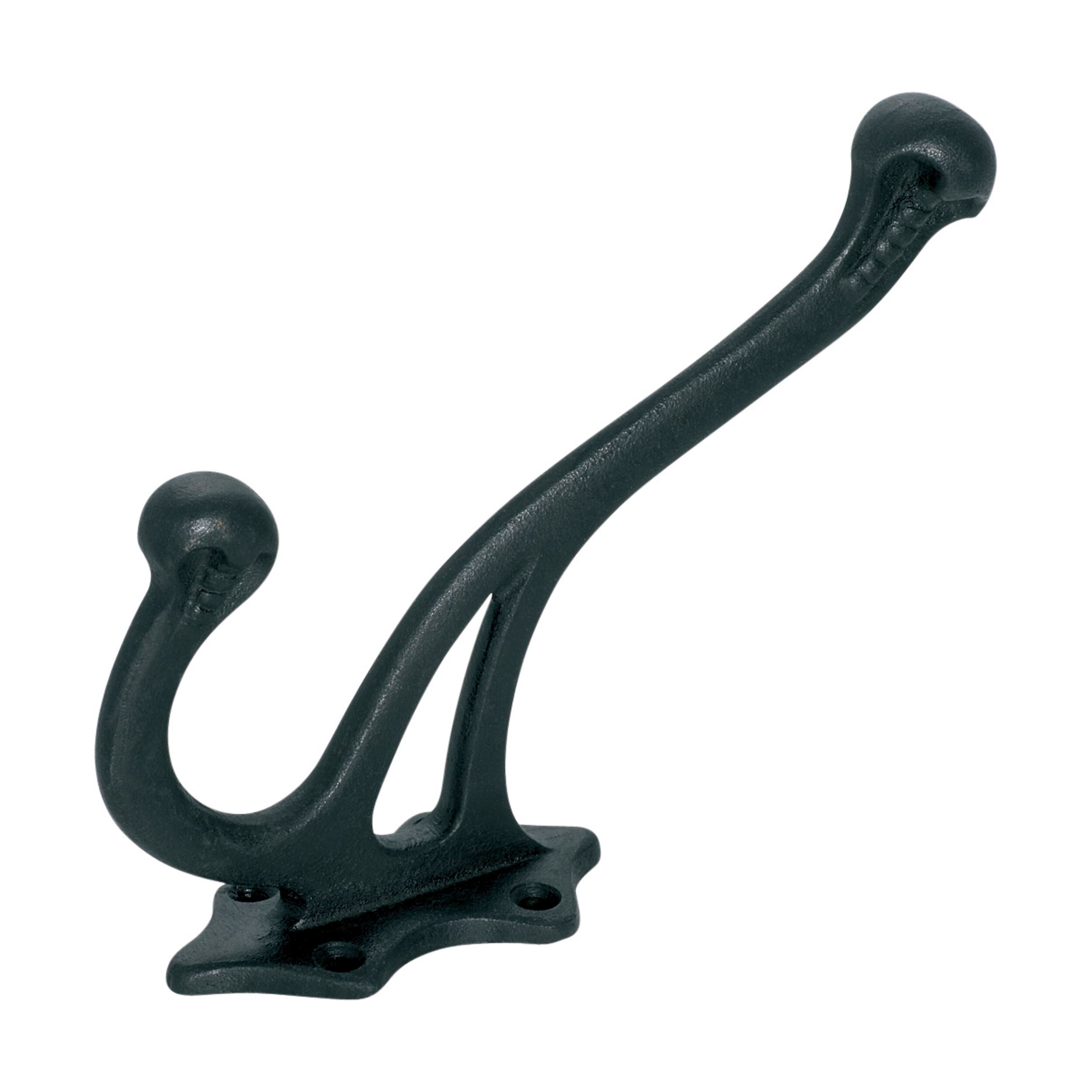 Victorian Style Iron Matte Black Wall Mounted Hat & Coat Hook - 5.7