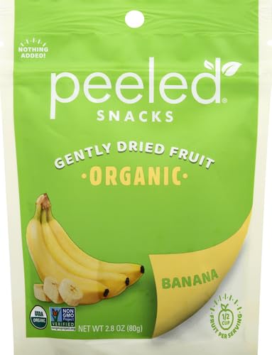 Organic Dried Banana Snacks, 2.8 oz | Vegan, Gluten-Free, Non-GMO | Healthy On-the-Go Snack for Work, School, Hiking & Travel