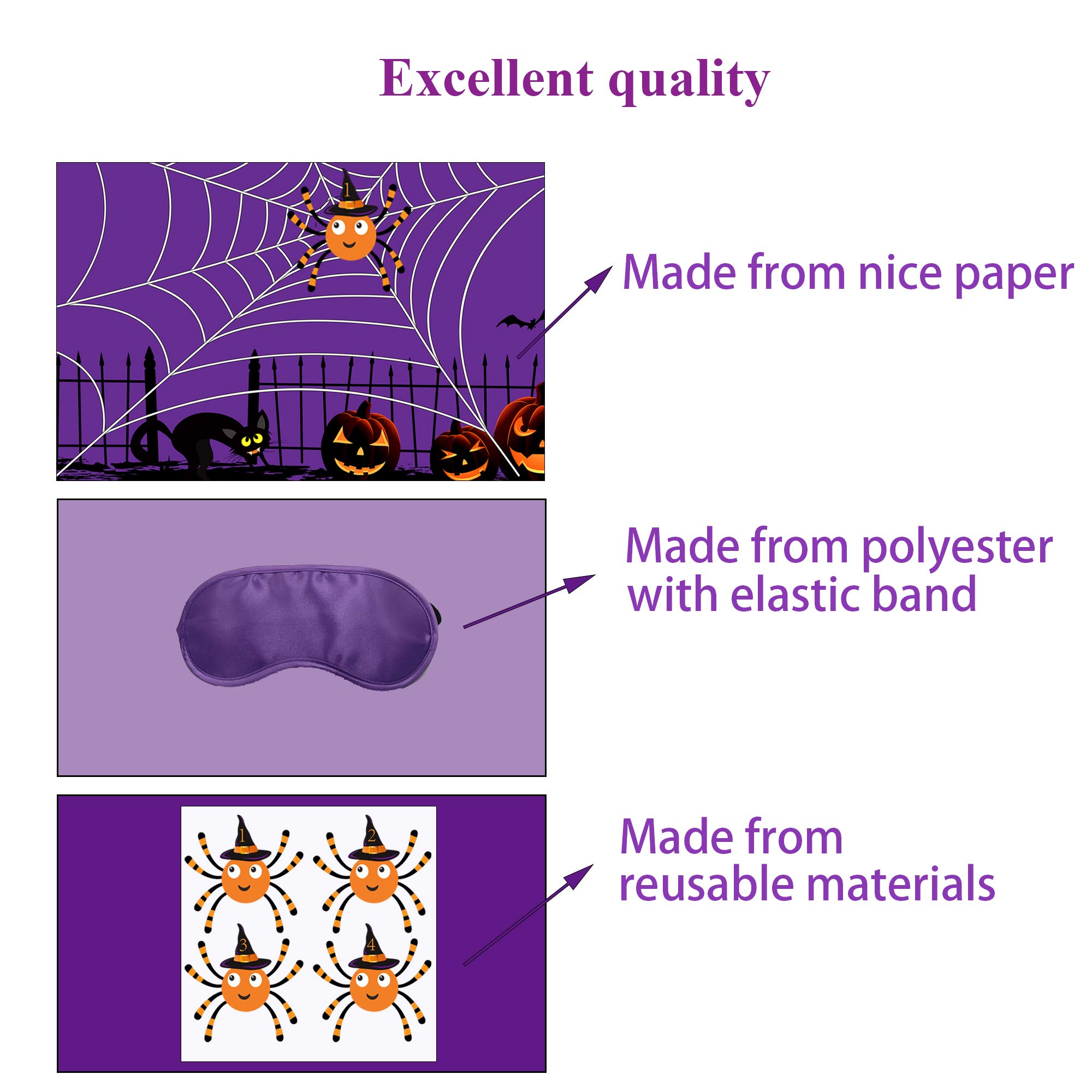 Halloween Pin The Spider on The Web Game for Kids - Fun Halloween Party Favors, Games & Activities for Children's Halloween Parties - Perfect for Classroom, Birthday & Family Halloween Celebrations