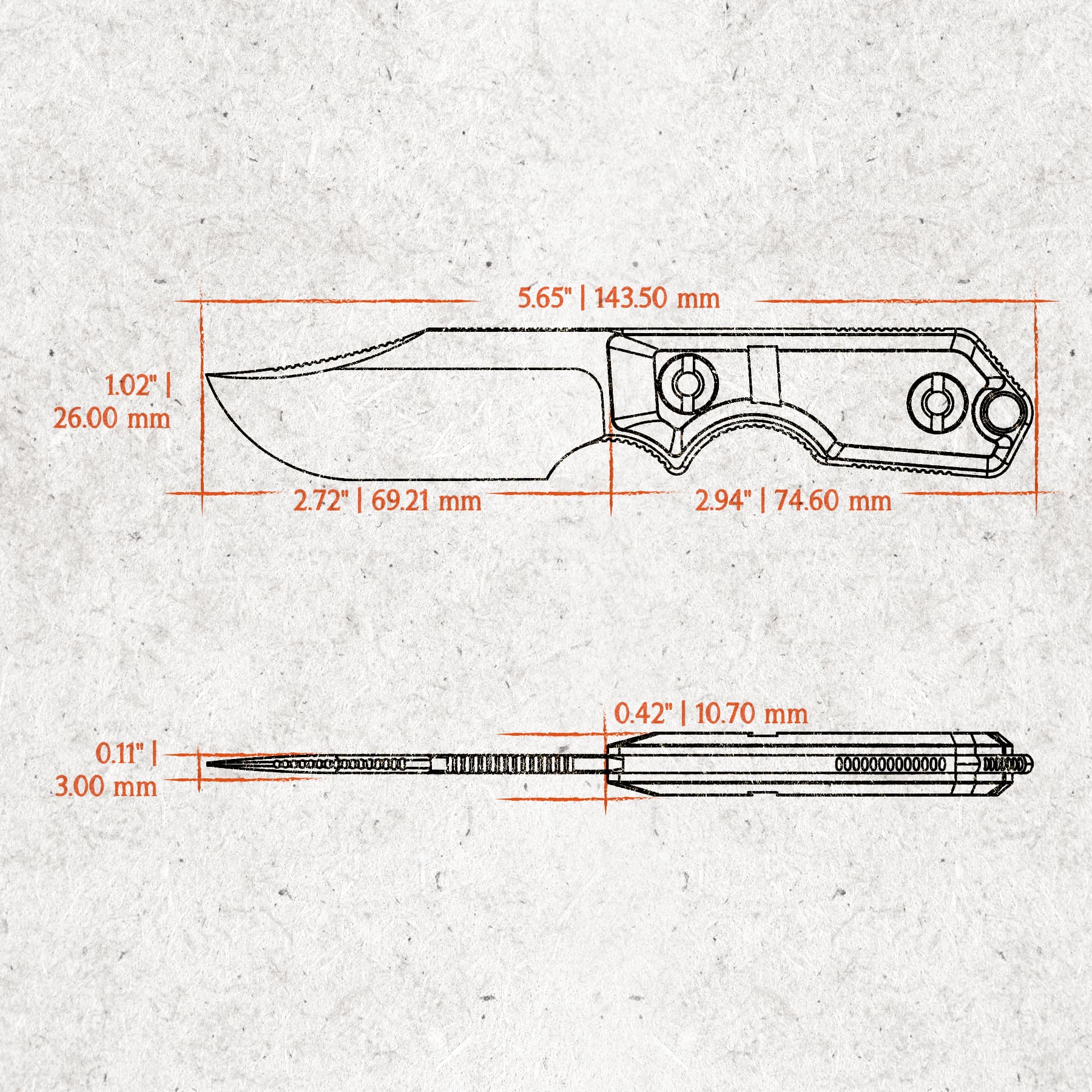 Quokka Fixed Blade Knife - 2.72