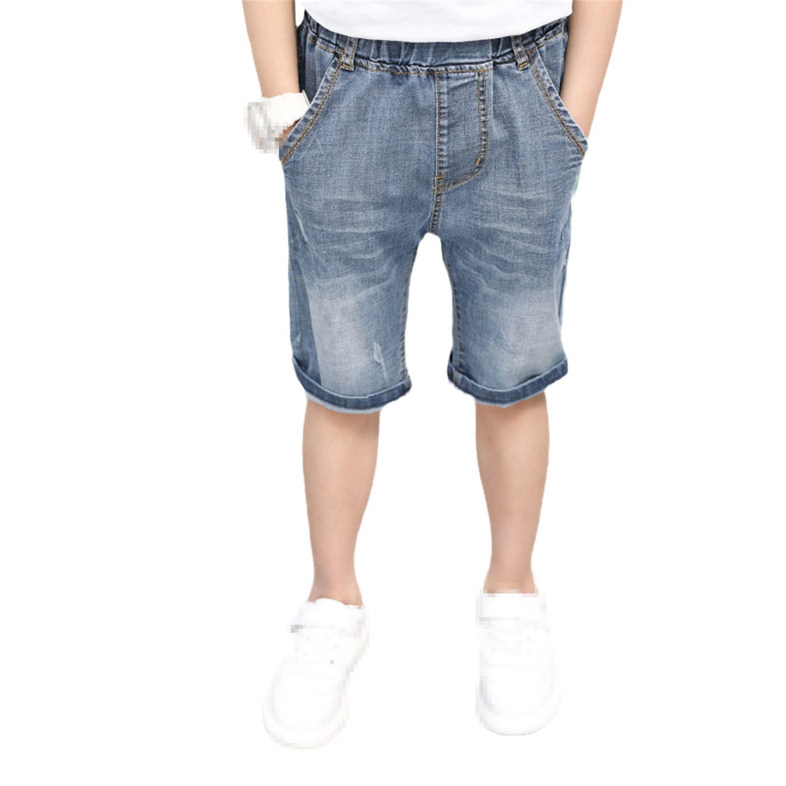 Boys' Elastic Waist Denim Shorts - Summer Casual Kids Pants with Comfortable Stretch Waistband | Perfect for Playtime, School & Outdoor Activities