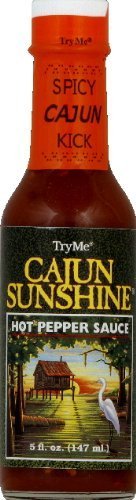 Cajun Sunshine Hot Pepper Sauce - 3 Pack (5 Oz Bottles) - Spicy Cajun Flavor for Seafood, Wings & BBQ - Authentic Louisiana Style Hot Sauce