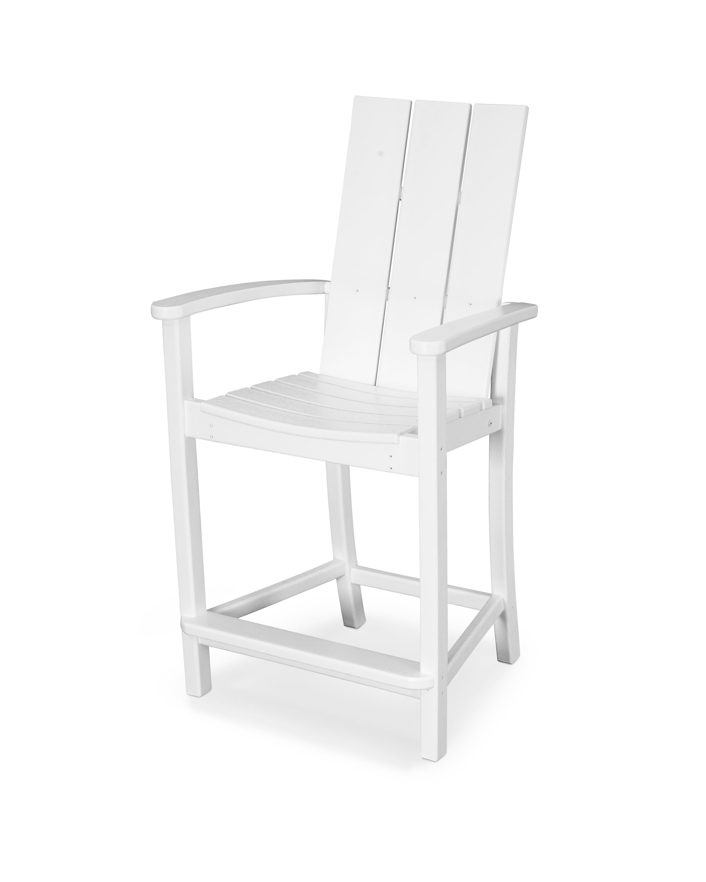 POLYWOOD Modern Adirondack Counter Height Chair - Durable Outdoor Bar Stool for Patio, Deck, Poolside & Garden - Weather-Resistant Poly Lumber Furniture