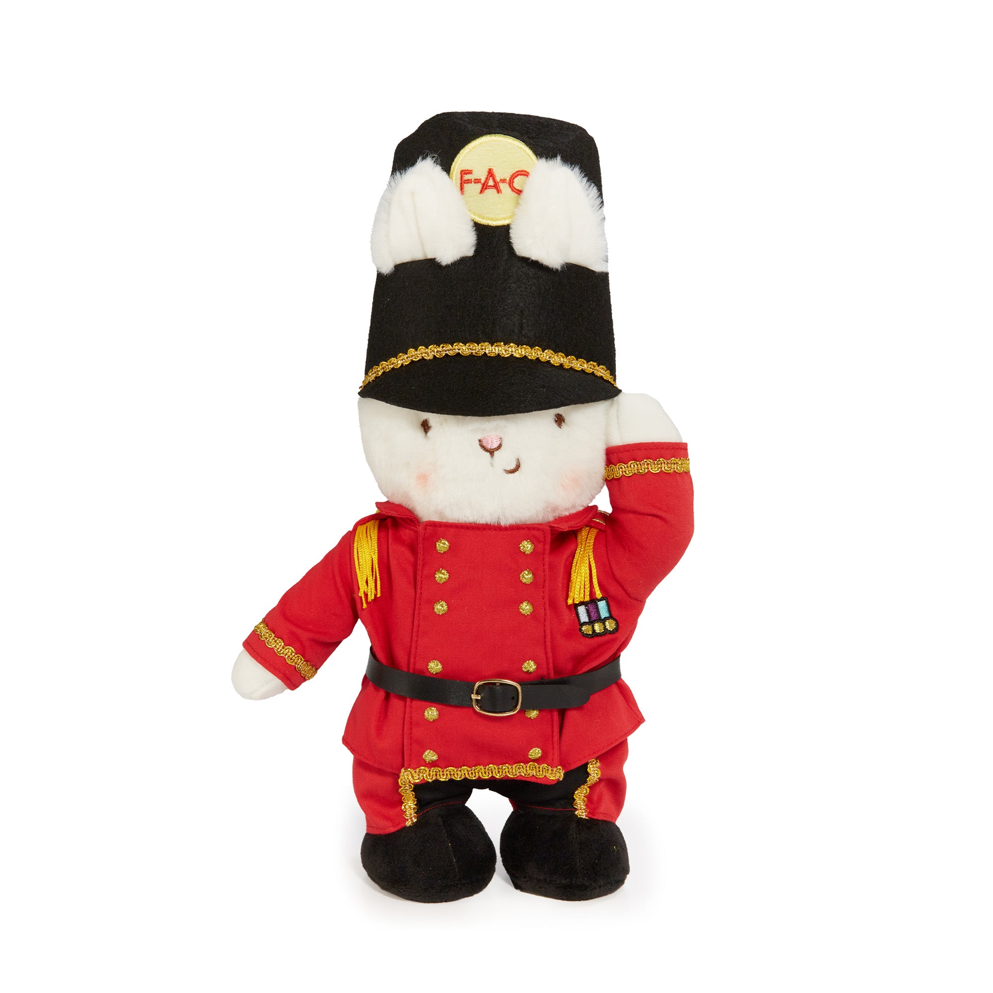 FAO Schwarz Toy Soldier Bunny Plush Stuffed Animal - Cute Easter Bunny Doll for Kids, Soft & Huggable Gift for Boys & Girls - Perfect for Easter Decorations, Birthday Parties & Nursery Room Decor