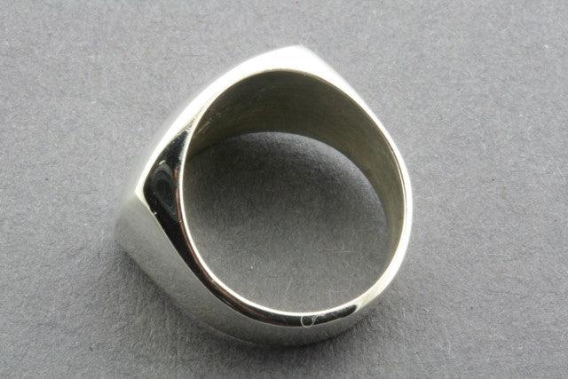 Sterling Silver Clean Flat Signet Ring for Men & Women - Minimalist Personalized Engraved Jewelry Gift for Wedding, Anniversary & Everyday Wear