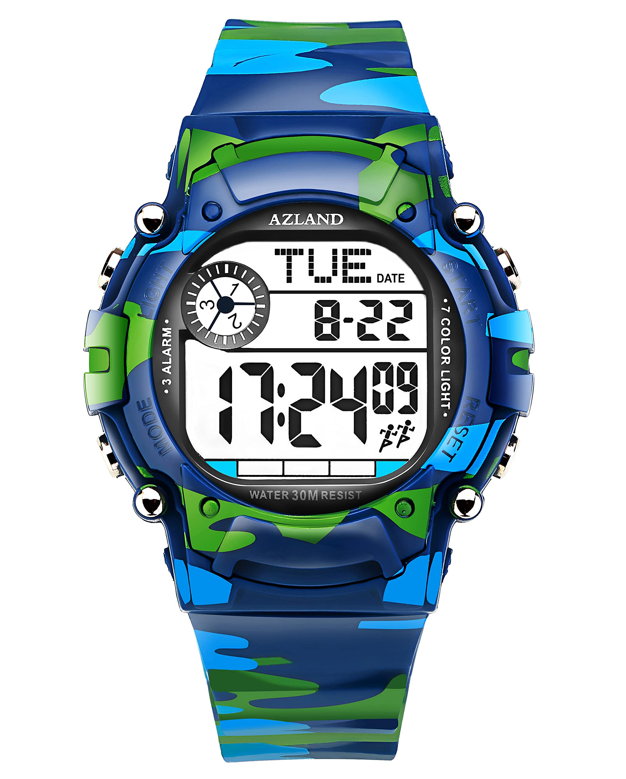 3 Alarm Kids Digital Sports Watch - Waterproof Boys & Girls Wristwatch for School, Swimming & Outdoor Activities