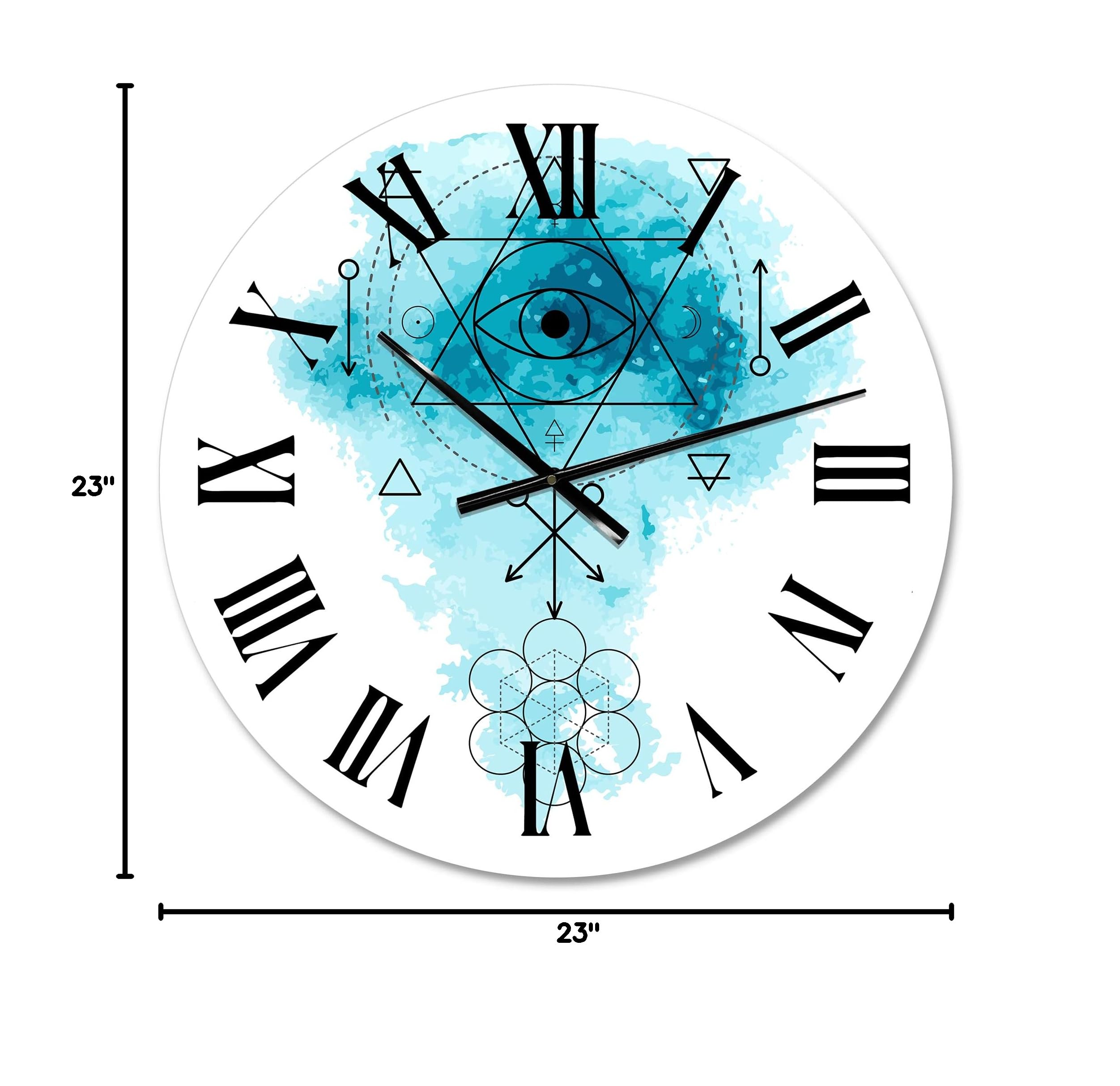 Bohemian & Eclectic Wall Clock - Sacred Geometry Design, Large Decorative Clock for Living Room, Bedroom & Office | Perfect for Home Decor & Gift Giving