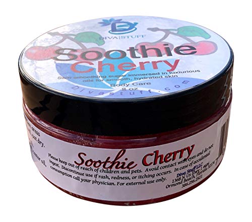 Diva Stuff Cherry Soothie Scrub for Dry Skin - Non-Foaming Exfoliator for Elbows, Knees & Legs - Gentle Body Scrub for Smooth, Hydrated Skin - Perfect for Spa Day & At-Home Skincare Routine