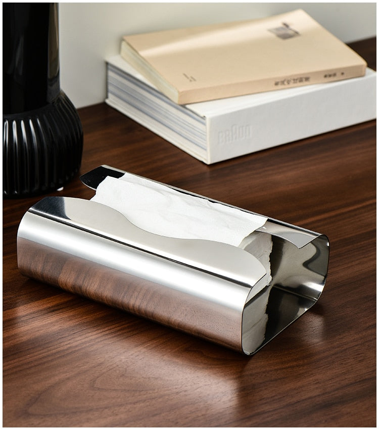 Stainless Steel Tissue Box Holder - Elegant and Durable Range Wave Design for Home & Office Decor | Perfect for Living Room, Bathroom, or Desk Organization