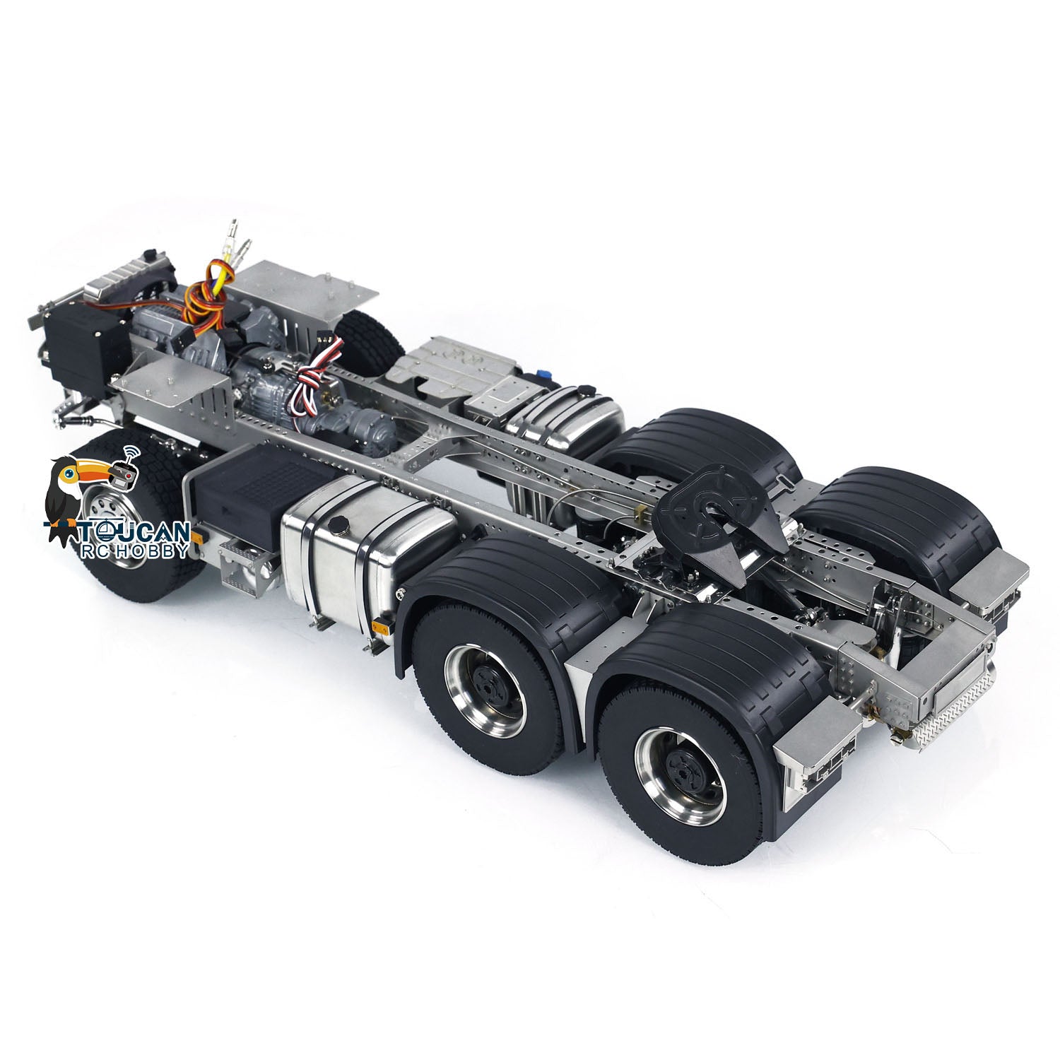 1/14 Scale 6x6 Metal Chassis RC Tractor FH16 - 3-Speed Gearbox, ESC & Rear Axle Lifting System for Remote Controlled Truck | Durable Off-Road Crawler Parts for Racing & Heavy Duty Simulation Play