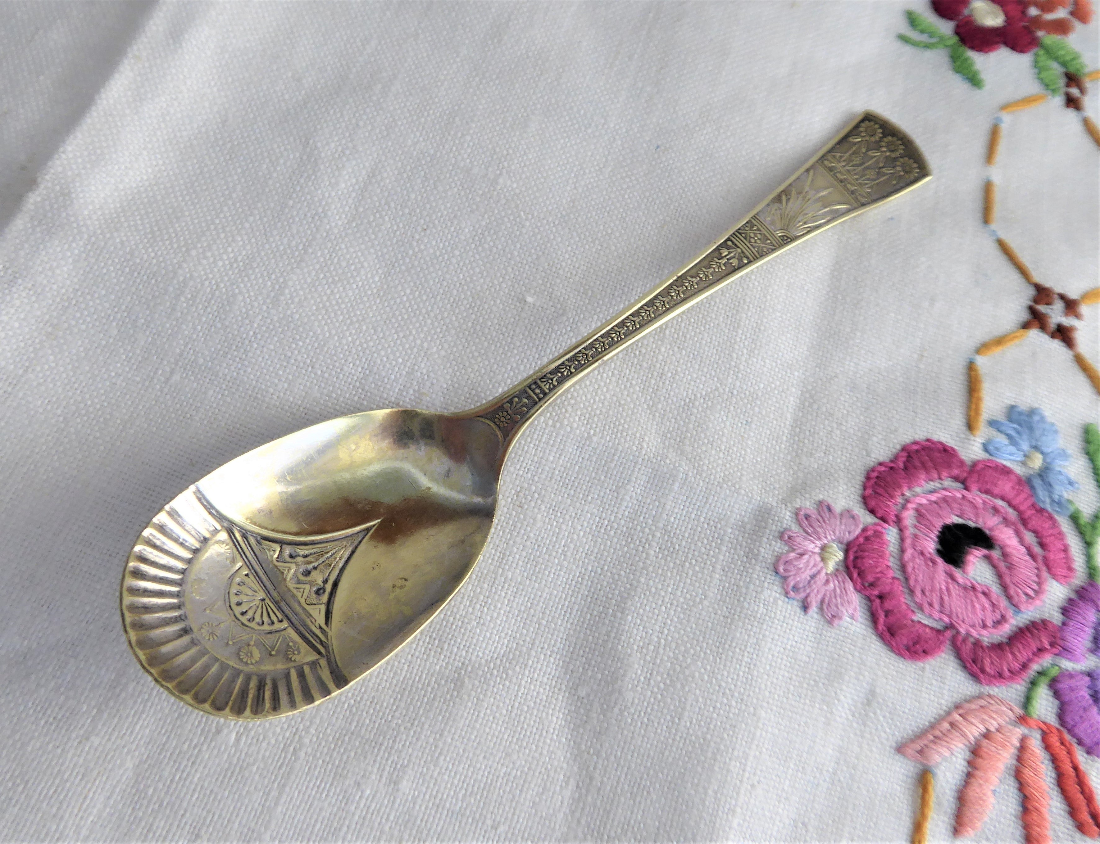 Antique Victorian Silver Plated Sugar Teaspoon - Elegant 1880s Spoon for Tea, Coffee & Dessert - Perfect for Vintage Table Settings & Collectors