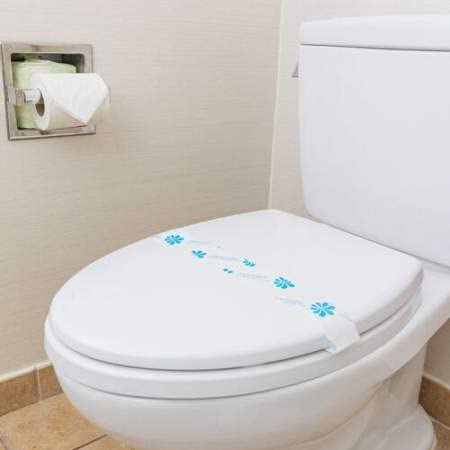 Printed Toilet Seat Cover Band (8B04BROWN) - Decorative & Hygienic Bathroom Accessory for Home, Hotel, and Public Restrooms