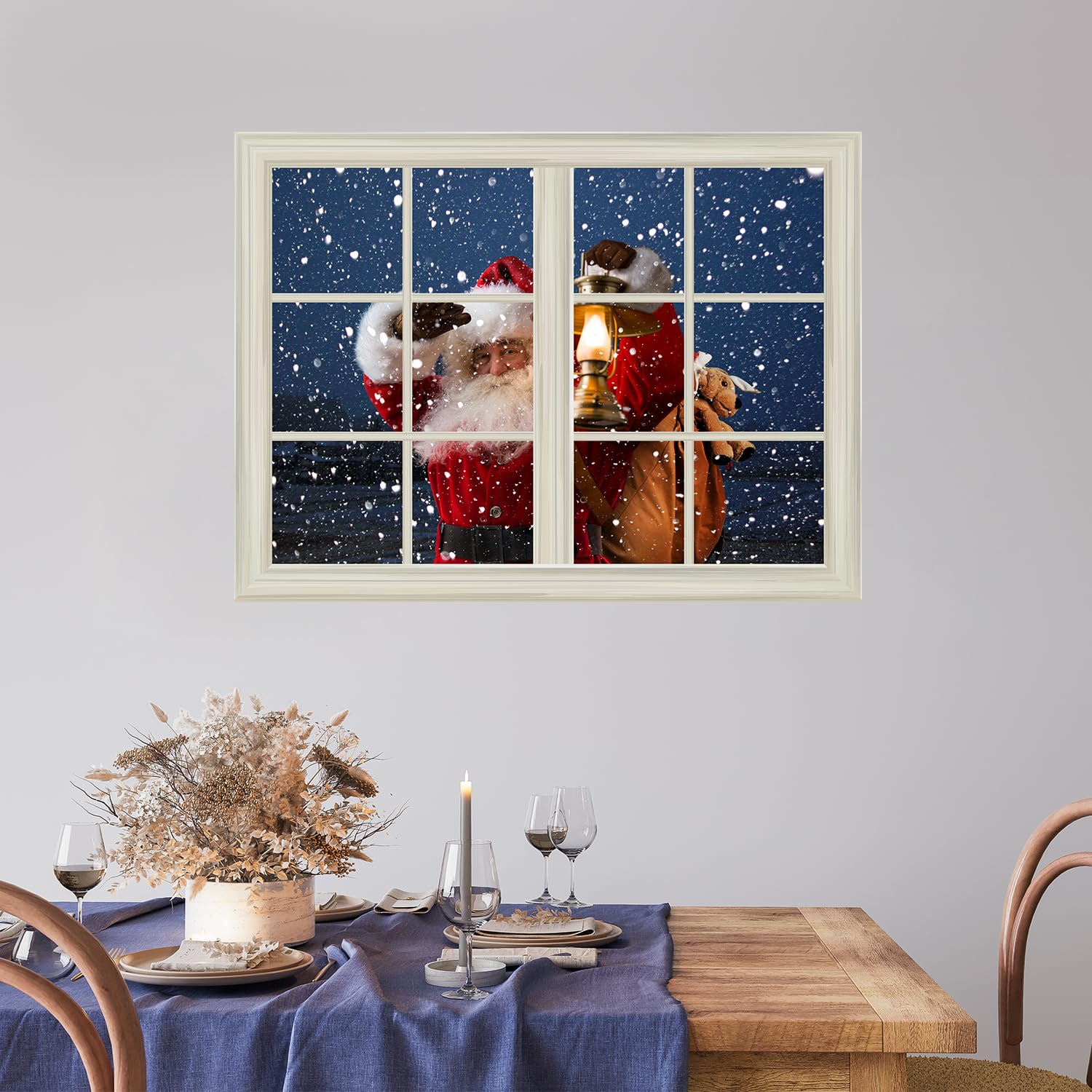 Santa Claus Carrying Gifts Window Wall Sticker - 36