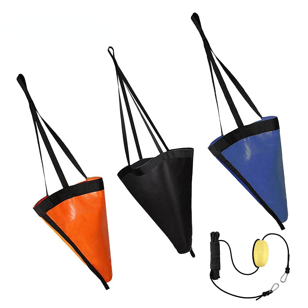 Premium Marine PVC Sea Anchor & Drogue for Kayak Canoe Boat - Drift Control & Stabilization with 30ft Retrieval Tow Line - Ideal for Fishing, Rowing & Water Sports