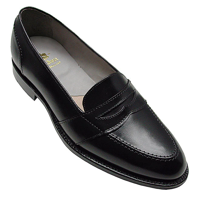 ALDEN Black Dress Penny Loafers for Men - Classic Comfortable Slip-On Shoes for Business, Office & Formal Occasions