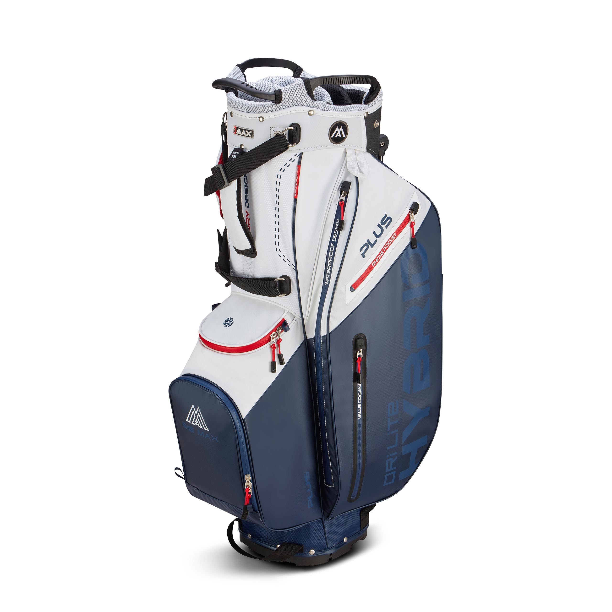 Big Max Dri Lite Hybrid Plus Golf Bag - Lightweight Waterproof Cart Bag with 14-Way Divider, 10 Storage Pockets & Sturdy Leg Locks | Push Cart Compatible | Perfect for Golf Tournaments, Driving Range & Weekend Golf Outings