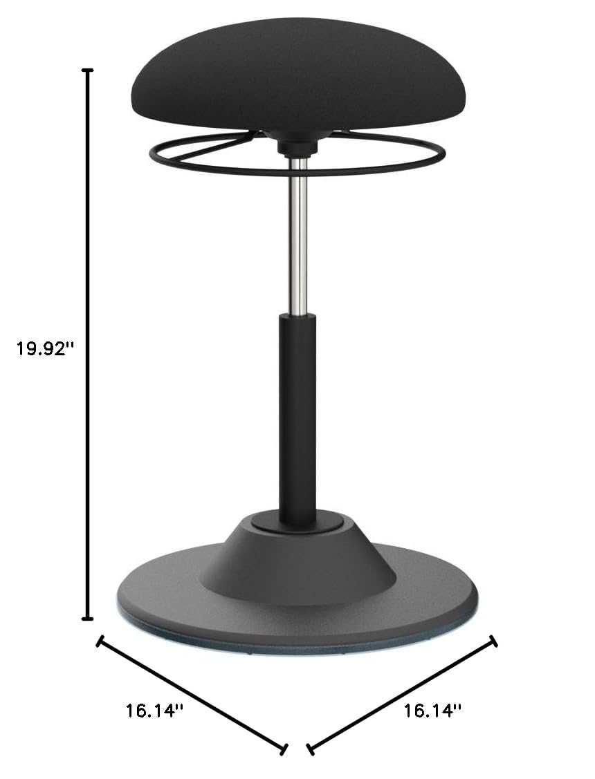 **Height Adjustable 360-Degree Swivel Stool Chair - Modern Standing Desk Chair for Office, Home & Garage - Black Sit Stand Balance & Wobble Stool - Perfect for Work, Study & Gaming**