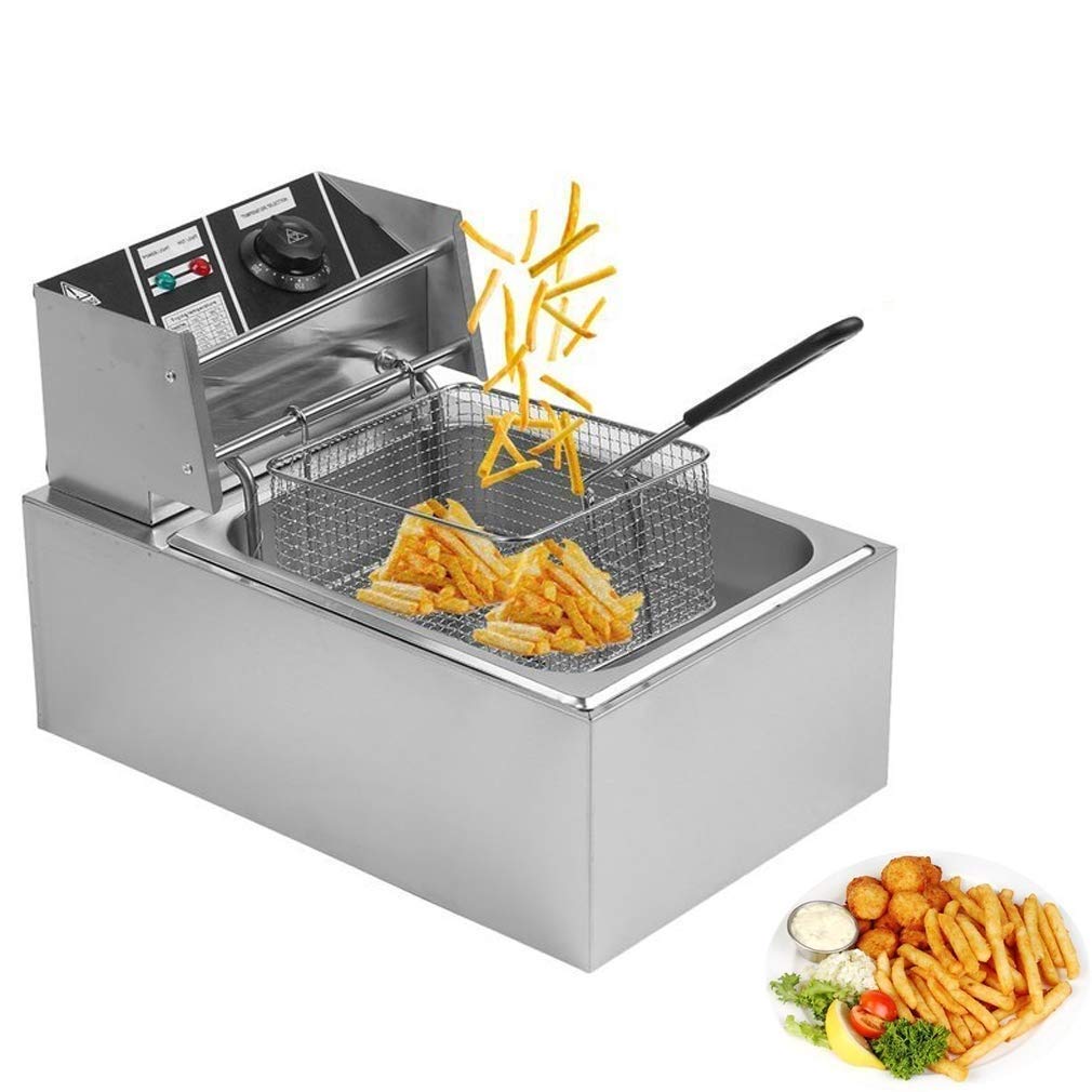 10L Electric Deep Fryer with Temperature Control - Perfect for Chicken, Shrimp, French Fries - 2.5KW Commercial & Home Use Deep Fryer for Restaurants, Parties & Family Cooking