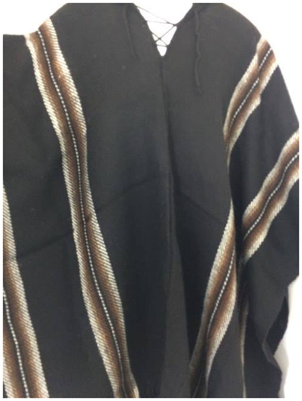 100% Baby Alpaca Wool Men's Fair Trade Poncho - Soft & Warm Winter Cloak Cape Jacket for Outdoor Hiking, Camping & Casual Wear