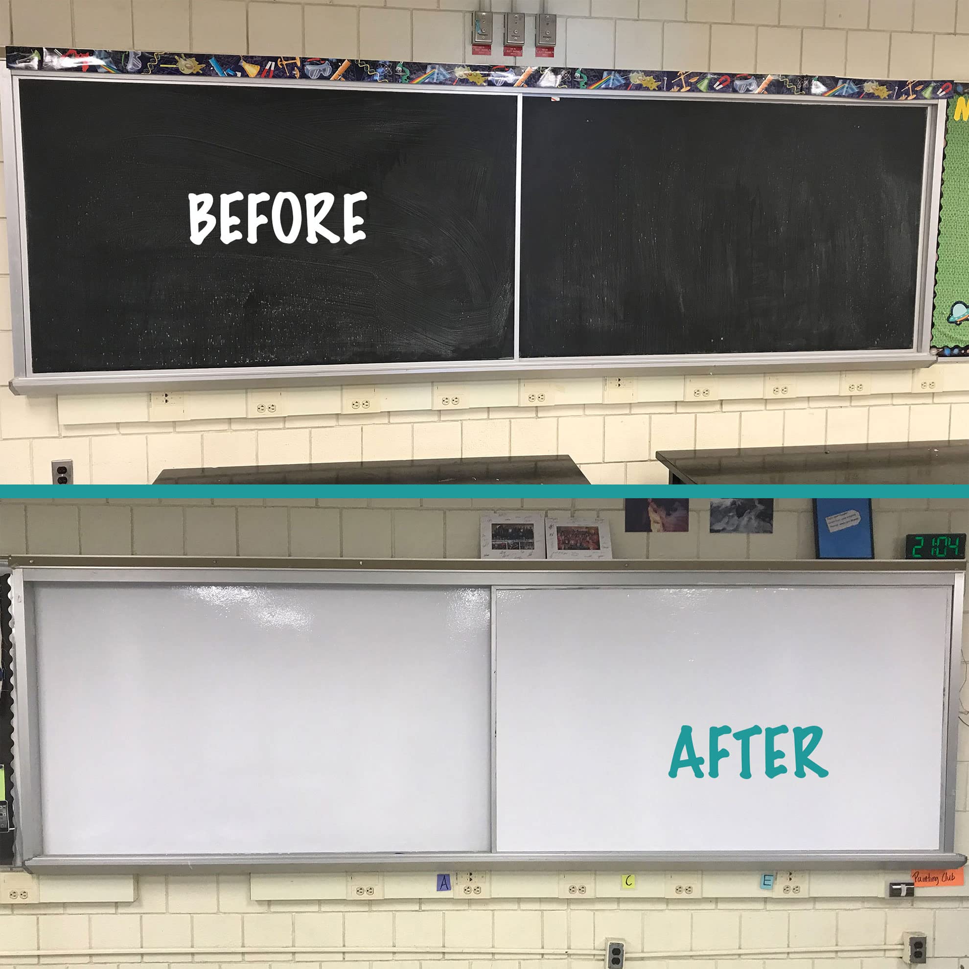 Whiteboard Resurfacing Kit 2'x3' - Renew Chalkboard & Whiteboard Surfaces - Restore Any Dry Erase Board - Think Board Refinishing Solution for Classrooms, Offices & Home Use